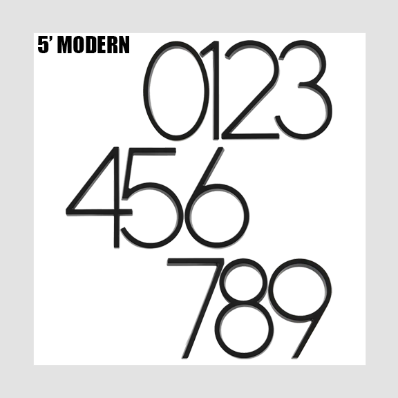 Modern Black Dual Mount Numbers