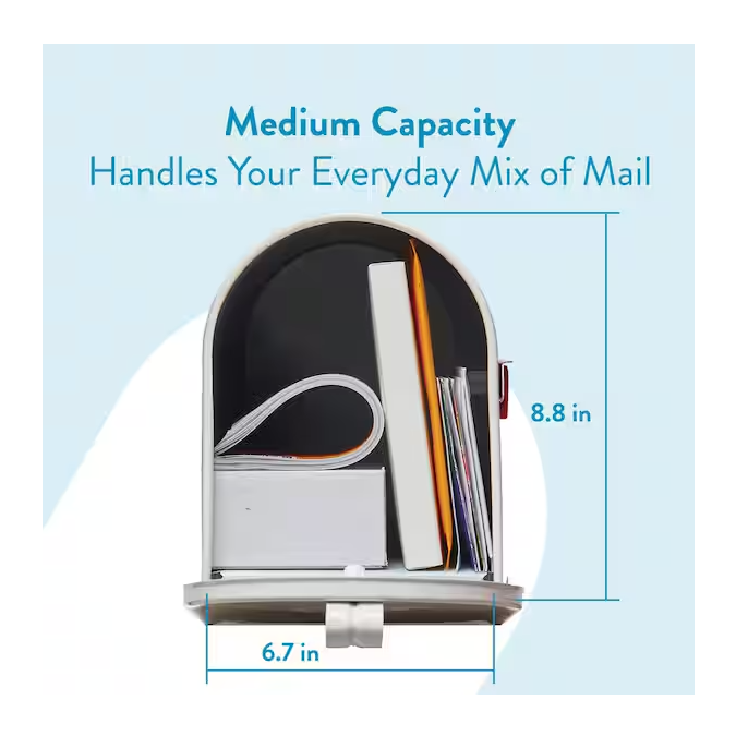 Elite Black, Steel, Medium, Post Mount Mailbox product gallery image