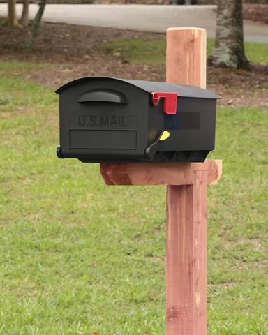 Patriot Black, Large, Plastic, Post Mount Mailbox product gallery image