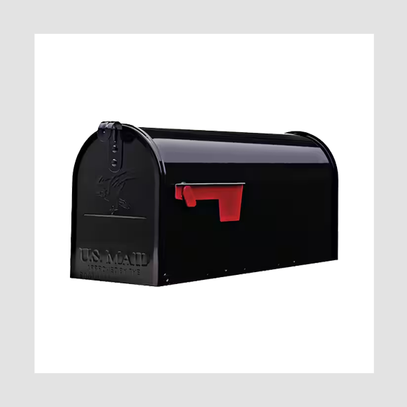 Elite Black, Steel, Medium, Post Mount Mailbox