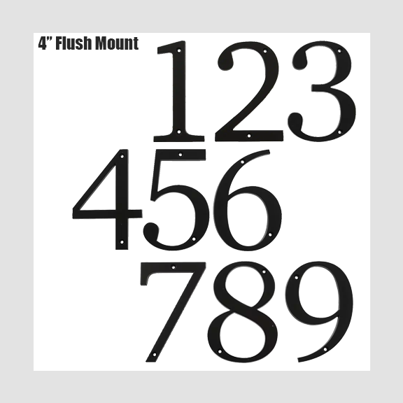 4" Black Flush-Mount Numbers