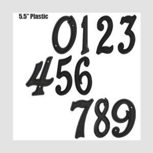 5.5 inch black plastic mailbox number set