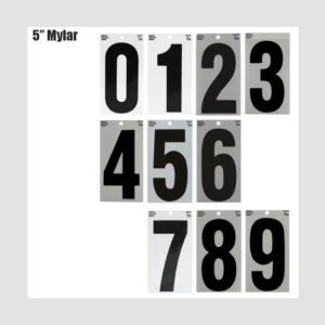 5 inch black Mylar mailbox numbers set