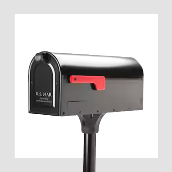 MB1 Black Post Mount Mailbox and Post Combo