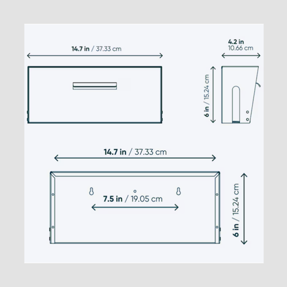 Origin 21: Metal Wall-Mount Wood-Grain Mailbox - Image 3