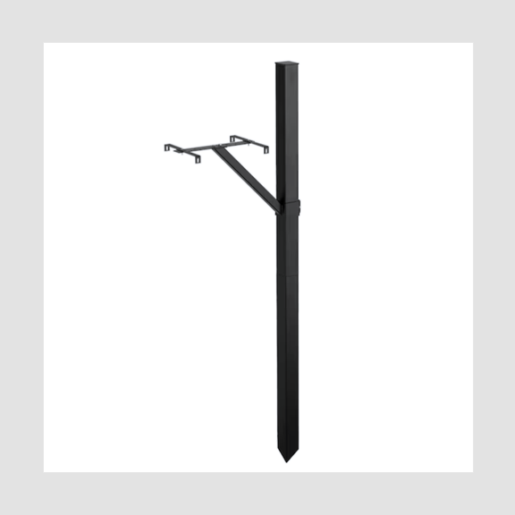4×4 Black Steel Flat Mount Post